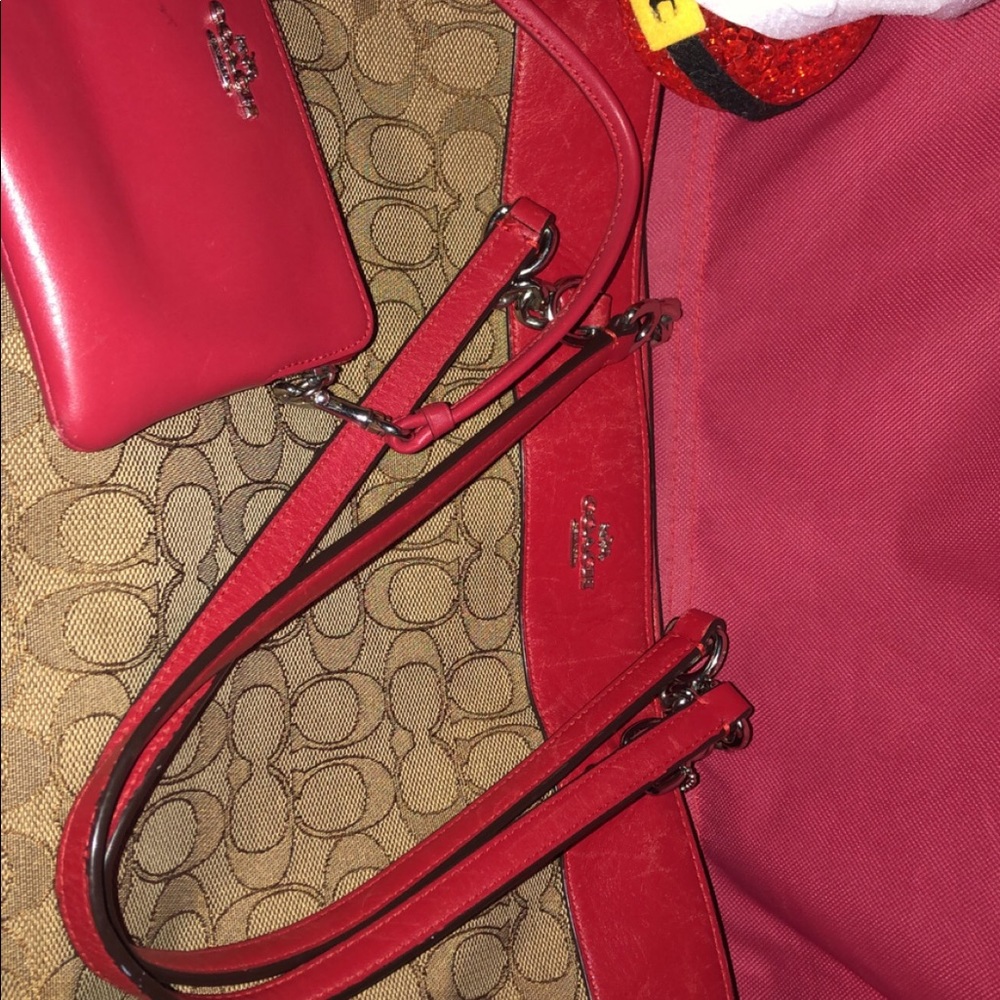 Red Coach Purse with Wallet